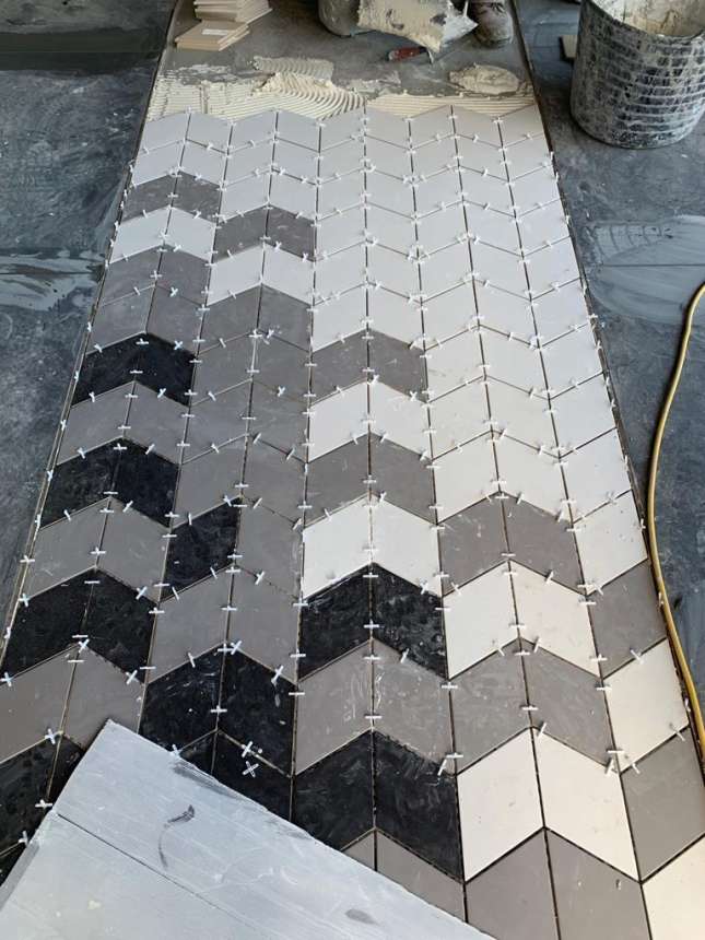 geometric floor installation