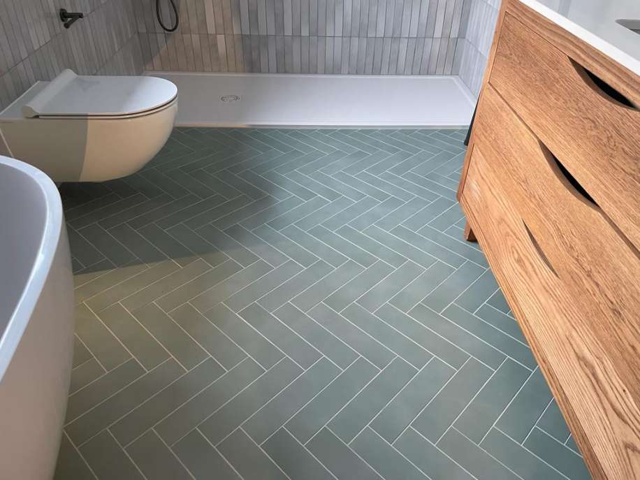 herringbone floor tiling