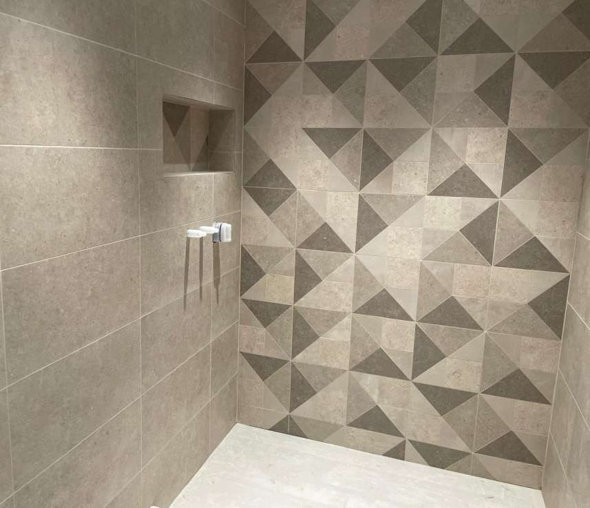modern shower tiling